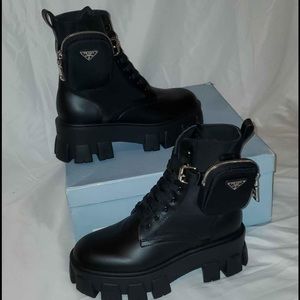 Prada combat boots